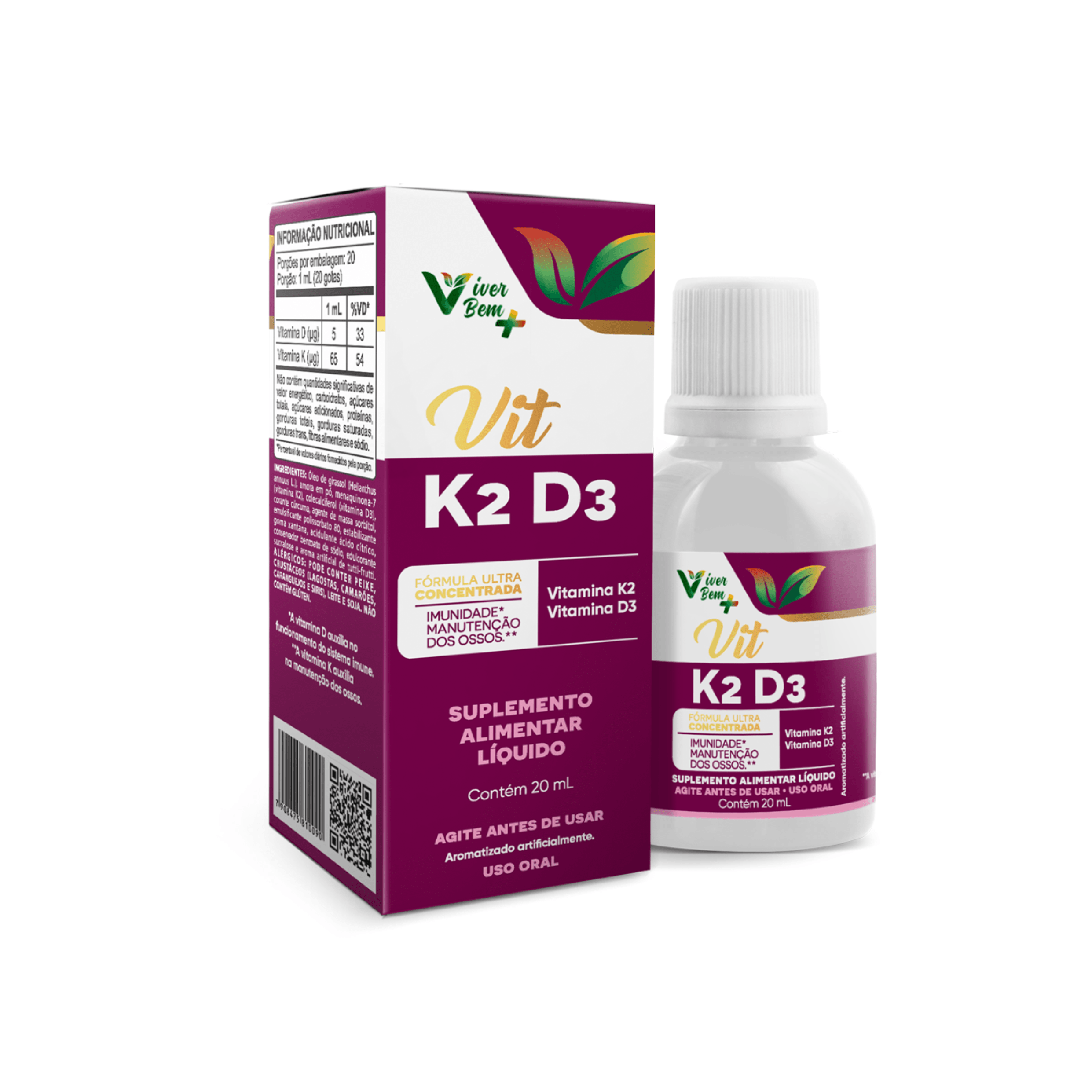 VIT K2 D3 | Fortaleza Óssea e Imunidade Reforçada